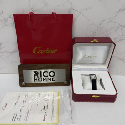 까르*에 탱크 머스트 스틸 가죽스트랩 스몰 쿼츠 29.5mm×22mm 1:1 최상급 (싱크 97.6%)