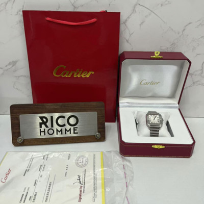 까르*에 산토스 스틸 미디움 [유*인 착용] 41.9mm×35.1mm 1:1 최상급 (싱크 98.6%)