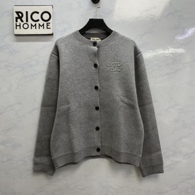 미*미* 울 블렌드 로고 니트 가디건 (PREMIUM)