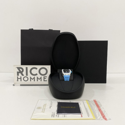 리차*밀 RM35-03 라파엘 나달 TPT 카본(화이트&블루) 블루 러버밴드 43mm×50mm 1:1 최상급 (싱크 98.9%)