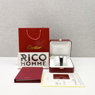 까르*에 탱크 머스트 스틸 가죽스트랩 라지 쿼츠 33.7mm×25.5mm 1:1 최상급 (싱크 97.6%)