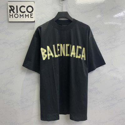 발렌시A가 테이프 레터 반팔 티 (1:1 HIGH PREMIUM)