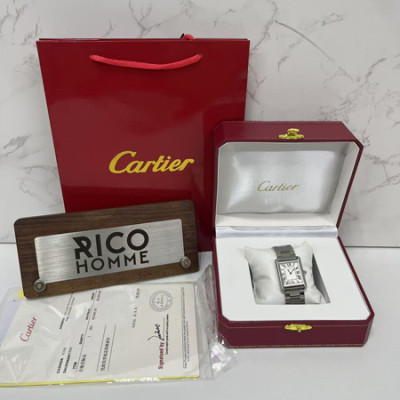 까르*에 탱크 솔로 스틸 라지 쿼츠 34.8mm×27.4mm 1:1 최상급 (싱크 97.6%)