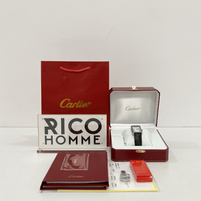 까르*에 탱크 솔로 스틸 가죽스트랩 라지 쿼츠 34.8mm×27.4mm 1:1 최상급 (싱크 97.6%)