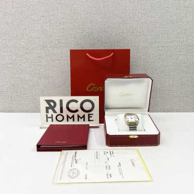 까르*에 산토스 옐로우골드 콤비 라지 47.5mm×39.8mm 1:1 최상급 (싱크 98.6%)