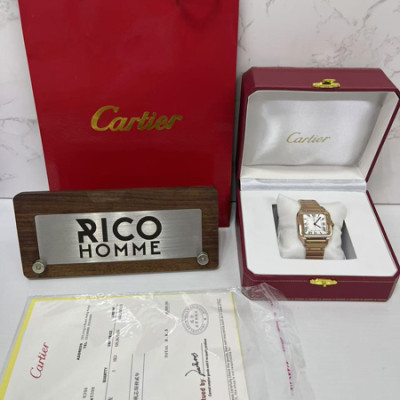 까르*에 산토스 로즈골드 미디움 41.9mm×35.1mm 1:1 최상급 (싱크 98.6%)