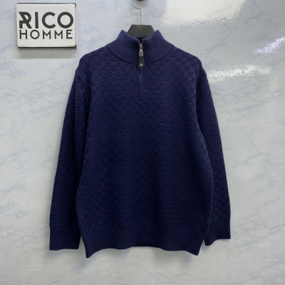 루이B통 다미에 반집업 울 니트 스웨터 (1:1 HIGH PREMIUM)