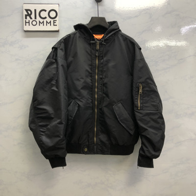 발렌시A가 테이프 타입 라이트 후디드 오버핏 보머 자켓 (1:1 HIGH PREMIUM)