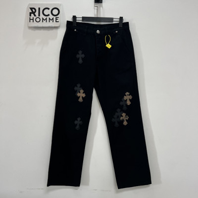 크롬HA츠 모던 레더 크로스 패치 팬츠 (1:1 HIGH PREMIUM)