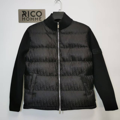 D올 오블리크 자카드 울 니트 패딩 자켓 (PREMIUM)