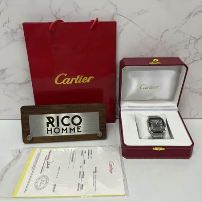 까르*에 산토스 블랙 스틸 콤비 라지 47.5mm×39.8mm 1:1 최상급 (싱크 98.6%)