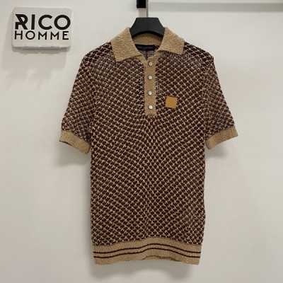 루이B통 오픈워크 메쉬 니트 폴로 반팔 티셔츠 (PREMIUM)