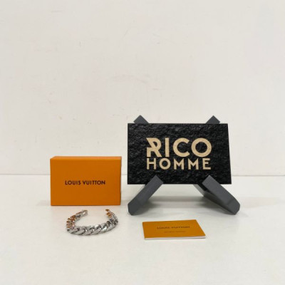 루이B통 버질 모노그램 실버 쿠반 체인링크 팔찌