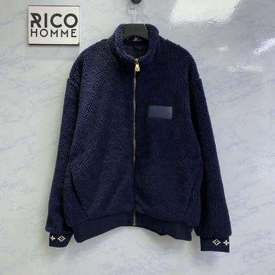 남녀공용 루이B통 가죽 패치 플리스 블루종 자켓 (1:1 HIGH PREMIUM)