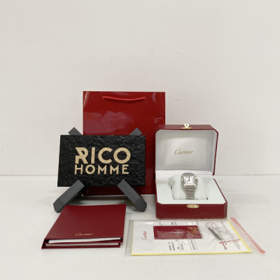 까르*에 산토스 스틸 미디움 [유*인 착용] 41.9mm×35.1mm 1:1 최상급 (싱크 98.6%)