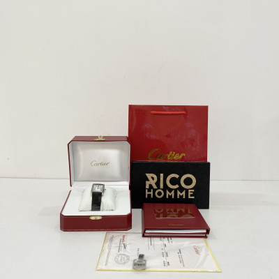 까르*에 탱크 솔로 스틸 가죽스트랩 라지 쿼츠 34.8mm×27.4mm 1:1 최상급 (싱크 97.6%)