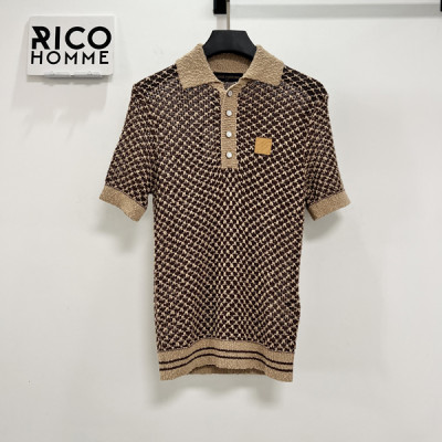 루이B통 오픈워크 메쉬 니트 폴로 반팔 티셔츠 (PREMIUM)