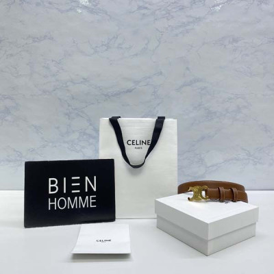 CEL*NE 트리옴페 카프스킨 벨트 브라운