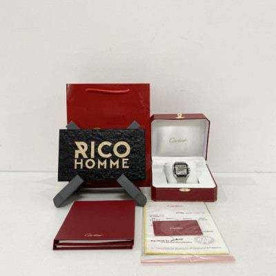 까르*에 산토스 블랙 스틸 콤비 라지 47.5mm×39.8mm 1:1 최상급 (싱크 98.6%)