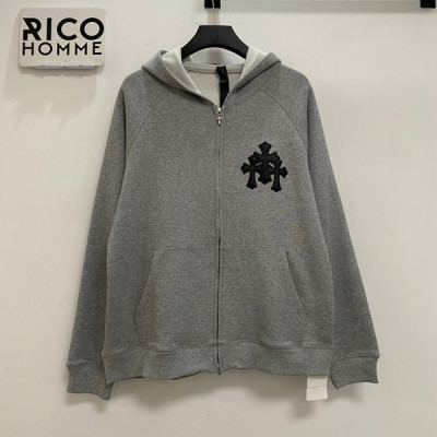 크롬HA츠 크로스 레더 패치워크 후드집업 (1:1 HIGH PREMIUM)