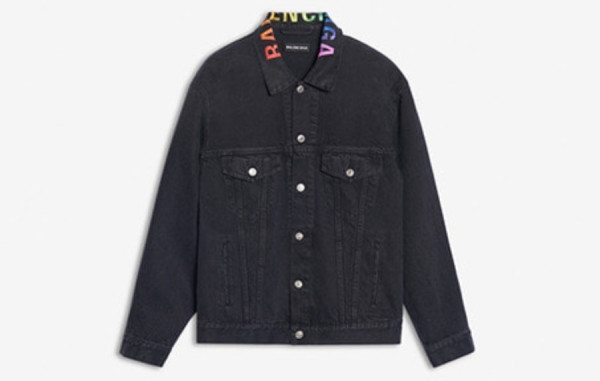 발렌시A가 컬러자수로고 코튼 데님자켓