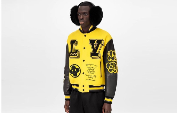 루이B통 엠브로이더드 바시티 양모 & 소가죽 레더자켓  (PREMIUM)