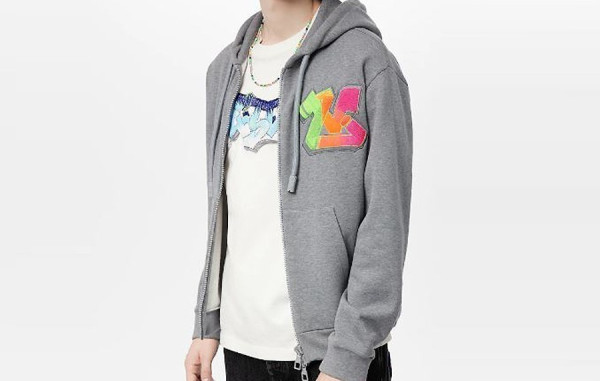 루이B통 3D LV 그래피티 엠브로이더드 지퍼 후디 (PREMIUM)