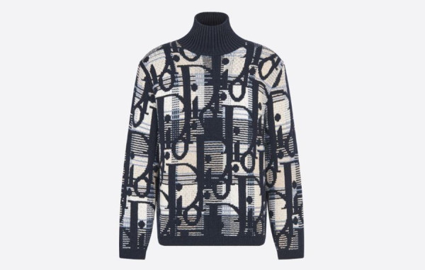 D올 오블리크 스텐드 하프 터틀넥 양모 스웨터 (HIGH PREMIUM)