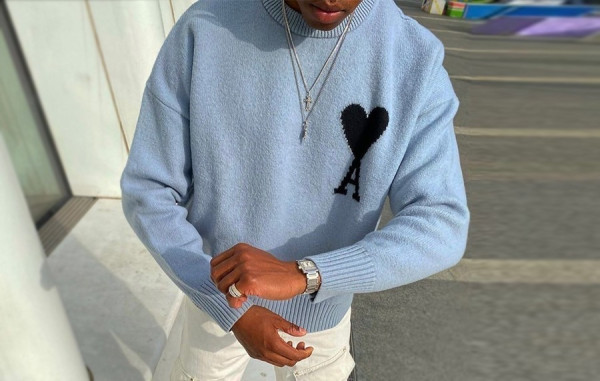 A미 인타르시아 하트 울 니트 (5color)