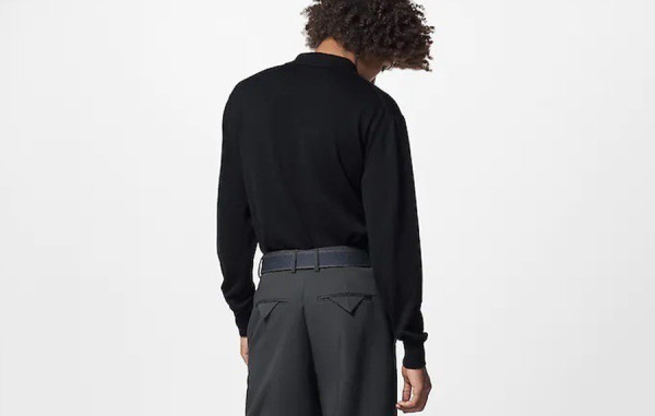 루이B통 그래픽 롱 슬리브 폴로 니트 울 100% (PREMIUM)