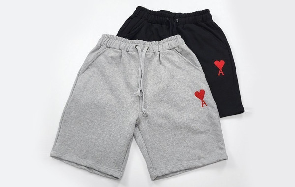 A미 덤블워싱 레드 하트로고 하프팬츠 (2color)