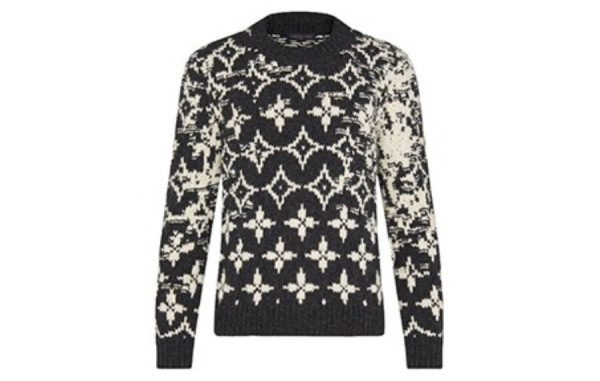 루이B통 디스토티드 모노그램 크루넥 울 니트 (PREMIUM)