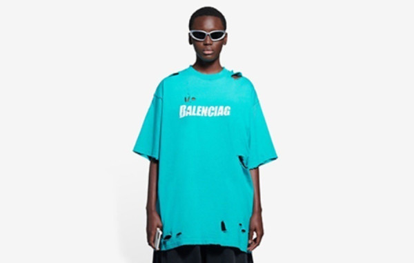 발렌시A가 캡스 디스트로이드 반팔티 블루 (PREMIUM)