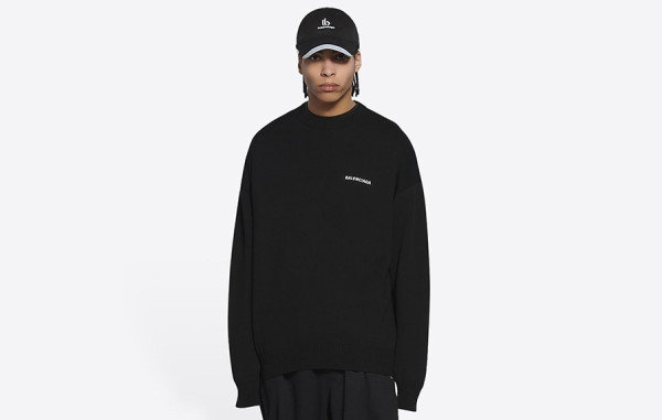 발렌시A가 양모 웨이브로고 니트 (PREMIUM)