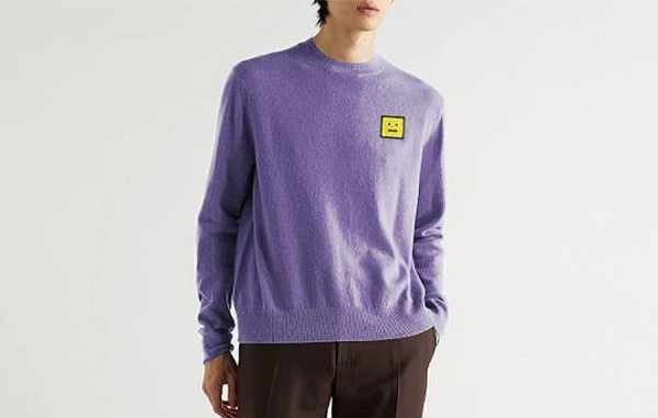 ACN 옐로우 스마일패치 라운드 니트 (4color)