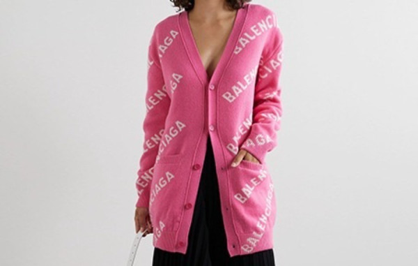 발렌시A가 멀티로고 핑크 가디건 (PREMIUM)