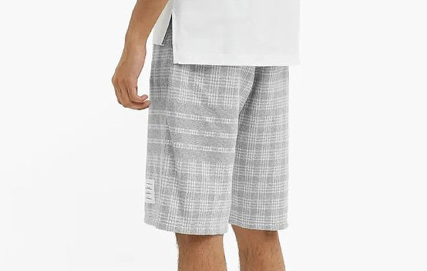 톰*라운 자카드 사선완장 체크 울 하프 팬츠 (PREMIUM)