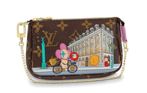 루이B통 비비엔 미니 포쉐트 소가죽 체인 파우치 (4type)