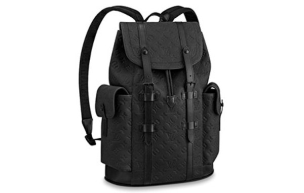 루이B통 크리스토퍼 블랙 소가죽 백팩