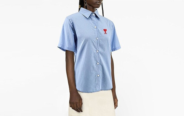 A미 스몰 레드 하트 반팔 셔츠 (3color)