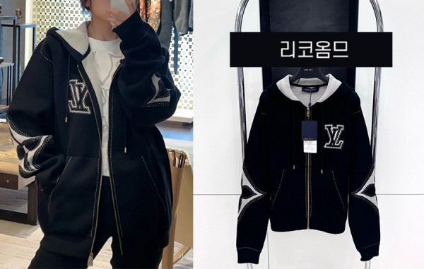 루이B통 그래픽 인타르시아 지퍼 코튼 후드 티 (1:1 HIGH PREMIUM)