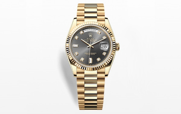 롤*스 데이데이트 옐로우골드 그레이 텐포 36mm 1:1 최상급 (싱크 99.8%)