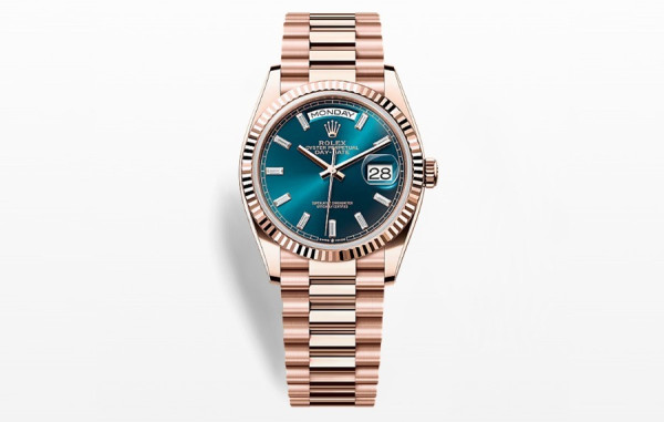 롤*스 데이데이트 로즈골드 블루그린 바게트다이아 36mm 1:1 최상급 (싱크 99.8%)