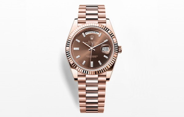 롤*스 데이데이트 초코 바게트다이아 로즈골드 금통 40mm 1:1 최상급 (싱크 99.8%)