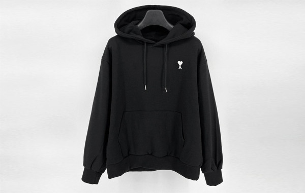 A미 화이트 하트 스트링 후드 티셔츠 (2color)