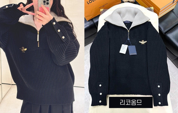 루이B통 파일럿 하프 지퍼 울 블렌드 터틀넥 스웨터 (1:1 HIGH PREMIUM)