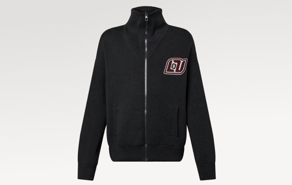 루이B통 스튜디오 자카드 인따르시아 로고 니트 블루종 (PREMIUM)