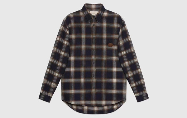 9찌 인터로킹 G 체크 셔츠 (PREMIUM)