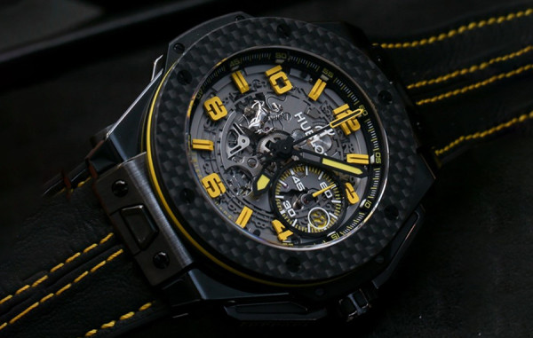 H*BLOT 빅뱅 유니코 페라리 F1 리미티드 에디션 블랙 카본베젤 스켈레톤다이얼 45mm (싱크 96.3%)