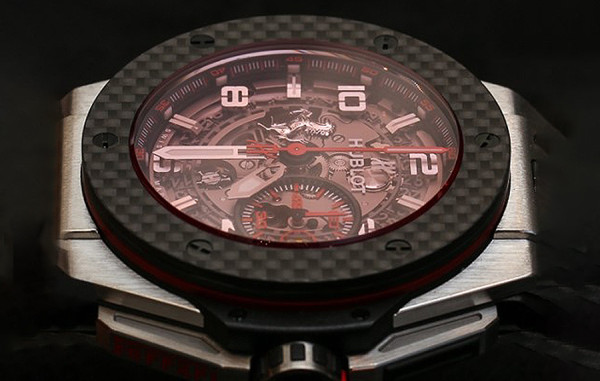 H*BLOT 빅뱅 유니코 페라리 F1 리미티드 에디션 스틸 카본베젤 스켈레톤다이얼 45mm (싱크 96.3%)